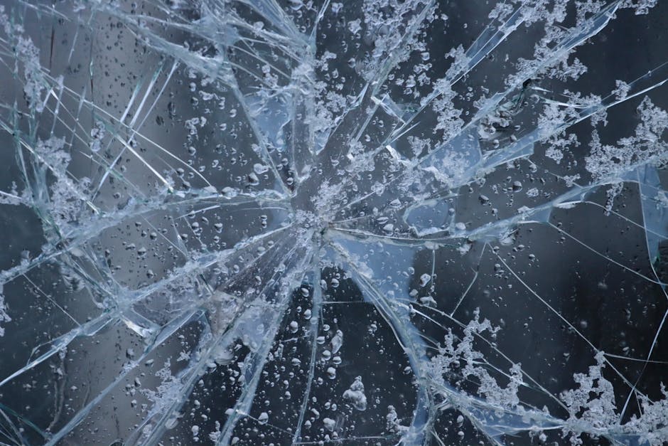 Cracked car windshield needing replacement